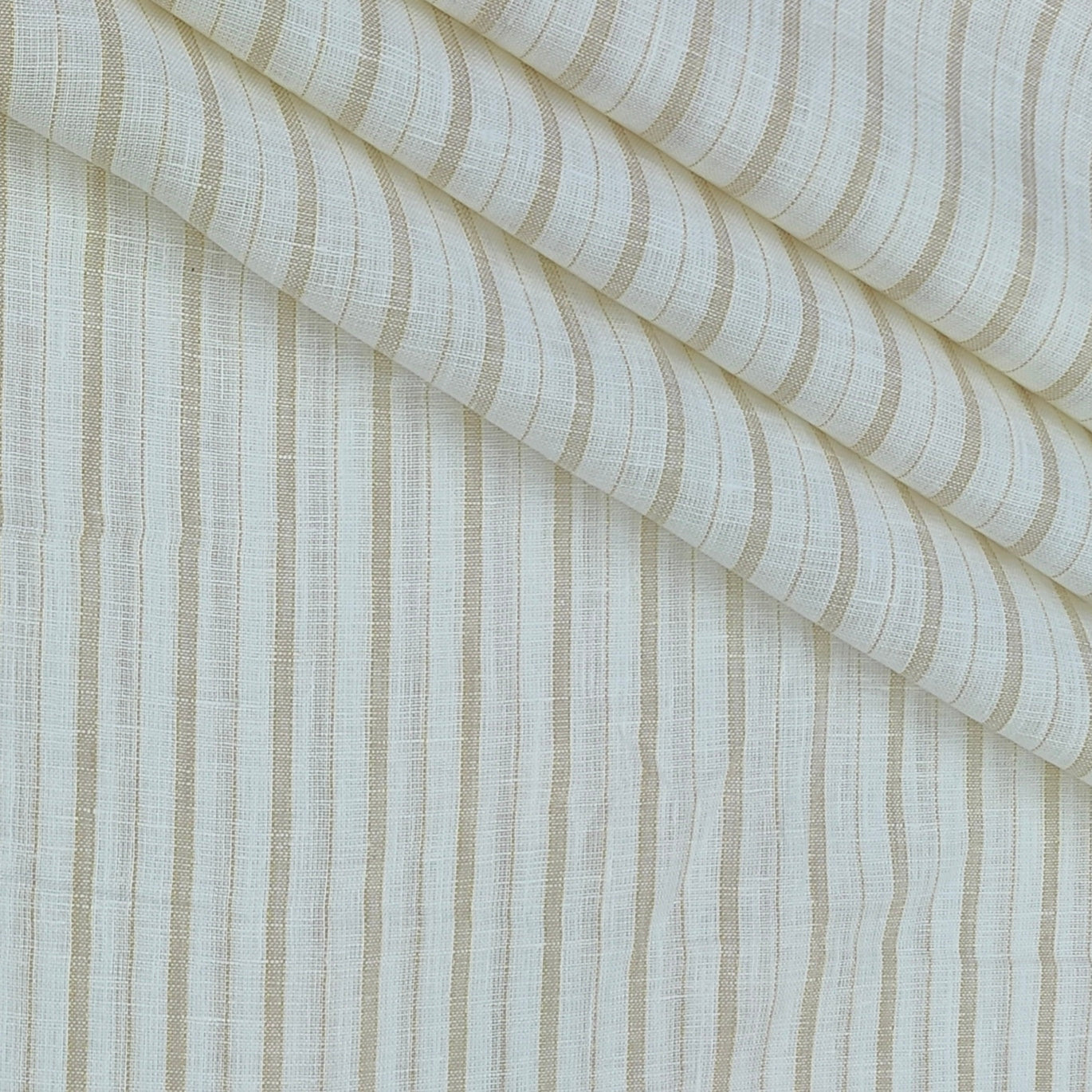 Shirt Fabric Raymond 60Lea×60Lea Pure Linen Vertical Pencil Stripe Colour Off White